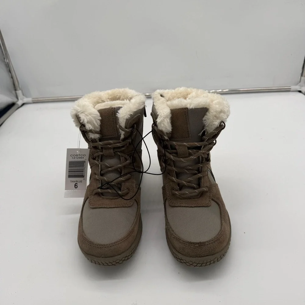 Weatherproof Vintage Chloe Tan Blue Faux Fur Winter Boots 1412964 Womens 6 M